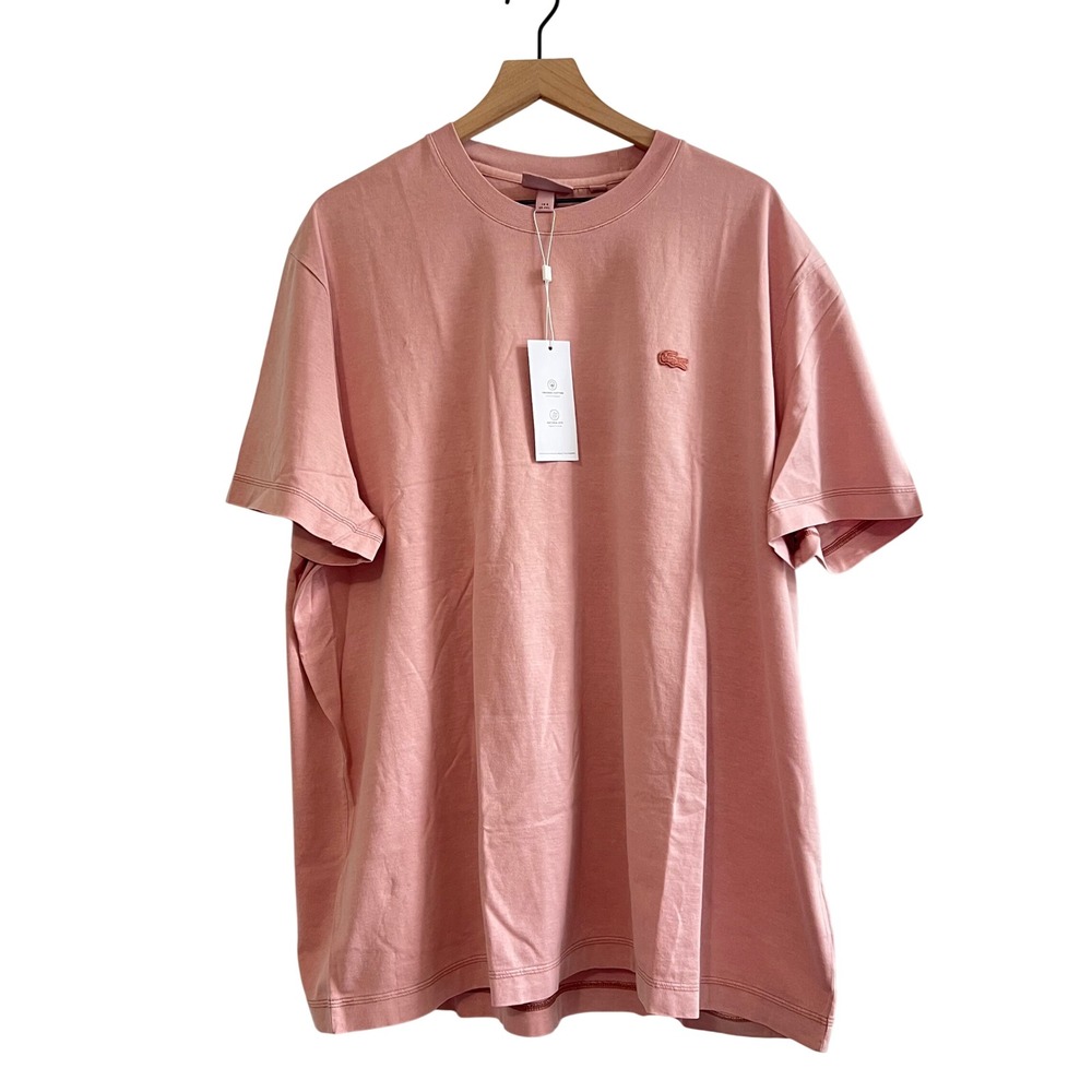 Lacoste Men's Organic Cotton Natural Dye T-Shirt US 4XL NWT Pink Retail $80 - Picture 2 of 9
